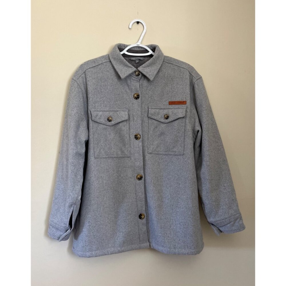 Simply Southern Womens Small Button Closure Sherpa Lined Sherpa Shacket